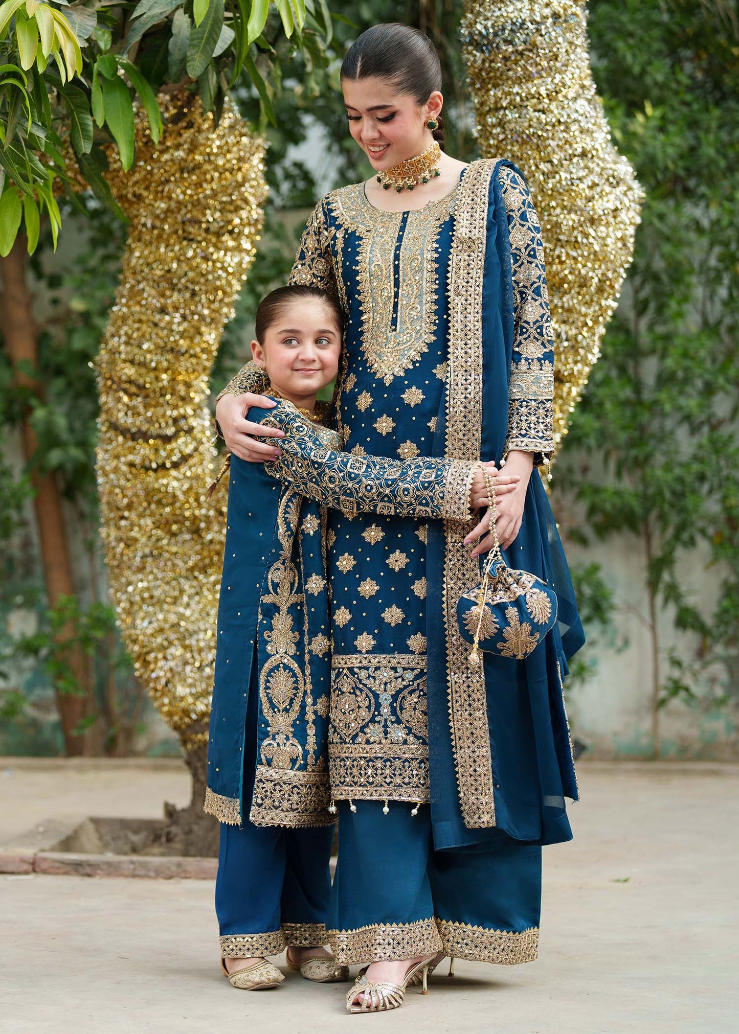 Kids Blue Chiffon Straight Trouser Suit Online in UK USA Canada