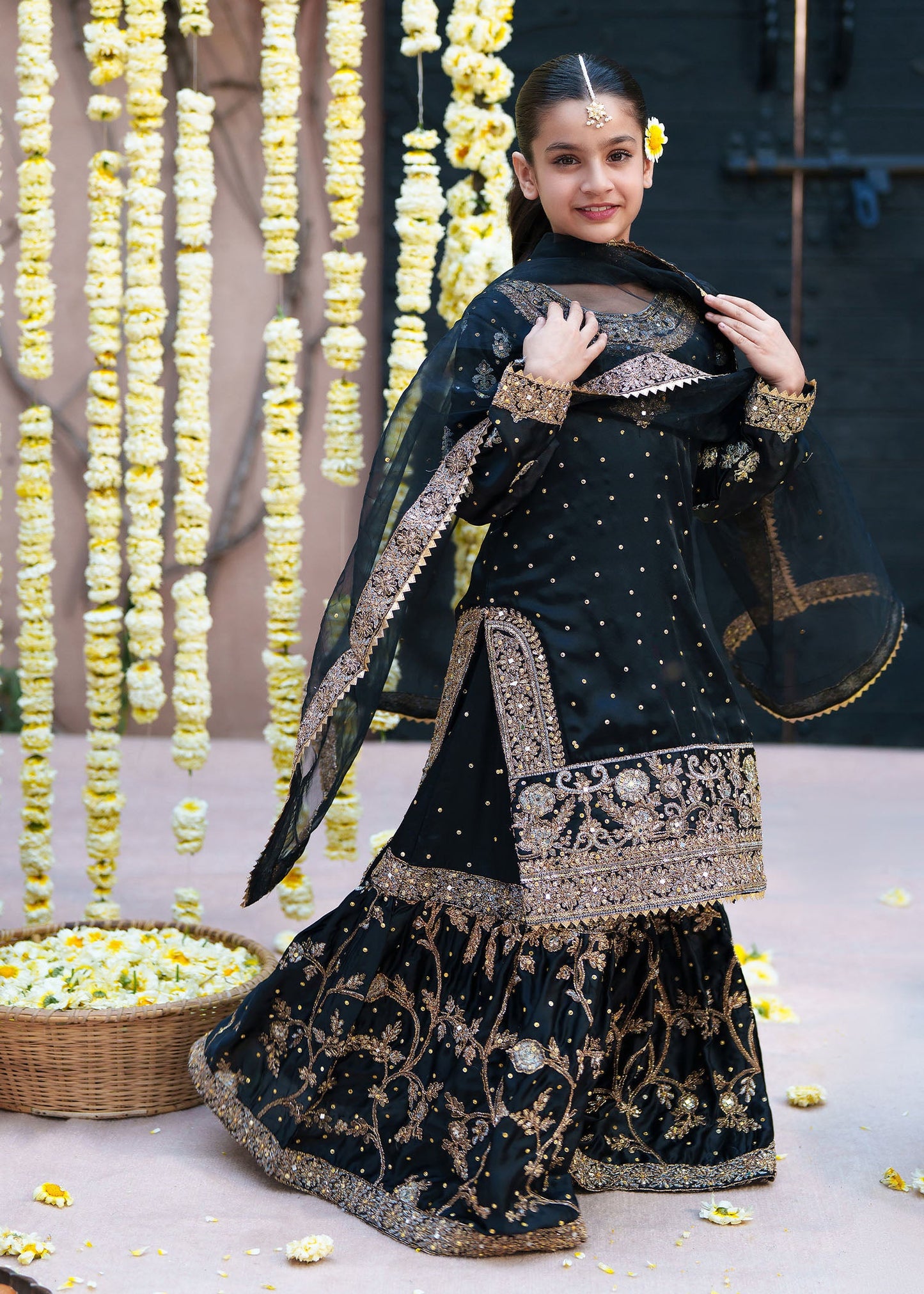 Kids Embroidered Silk Lehenga Party Wear Online in Sri Lanka India Australia