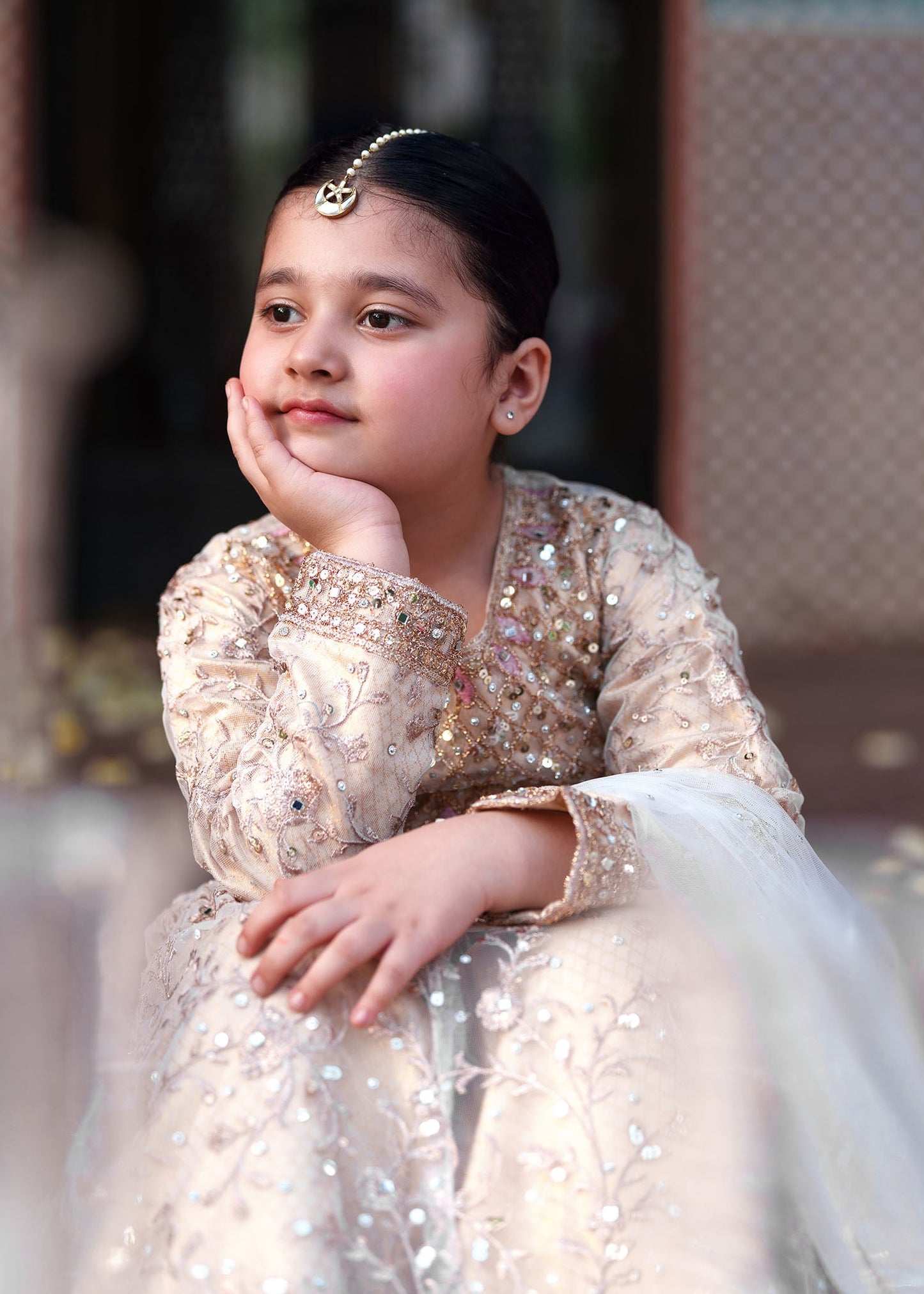 Kids Gold Net Embellished Festive Wear Pishwas Online in Dubai UAE Abudhabi Ajman Sharjah