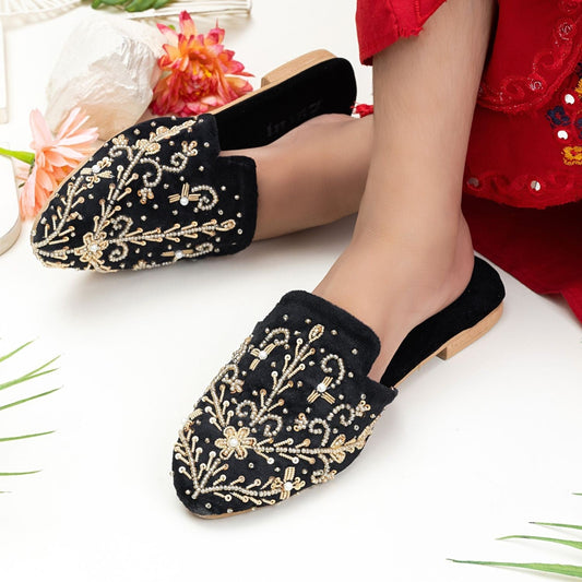 Kids Leather Sole Velvet Khussa Shoes Online in UK USA Canada