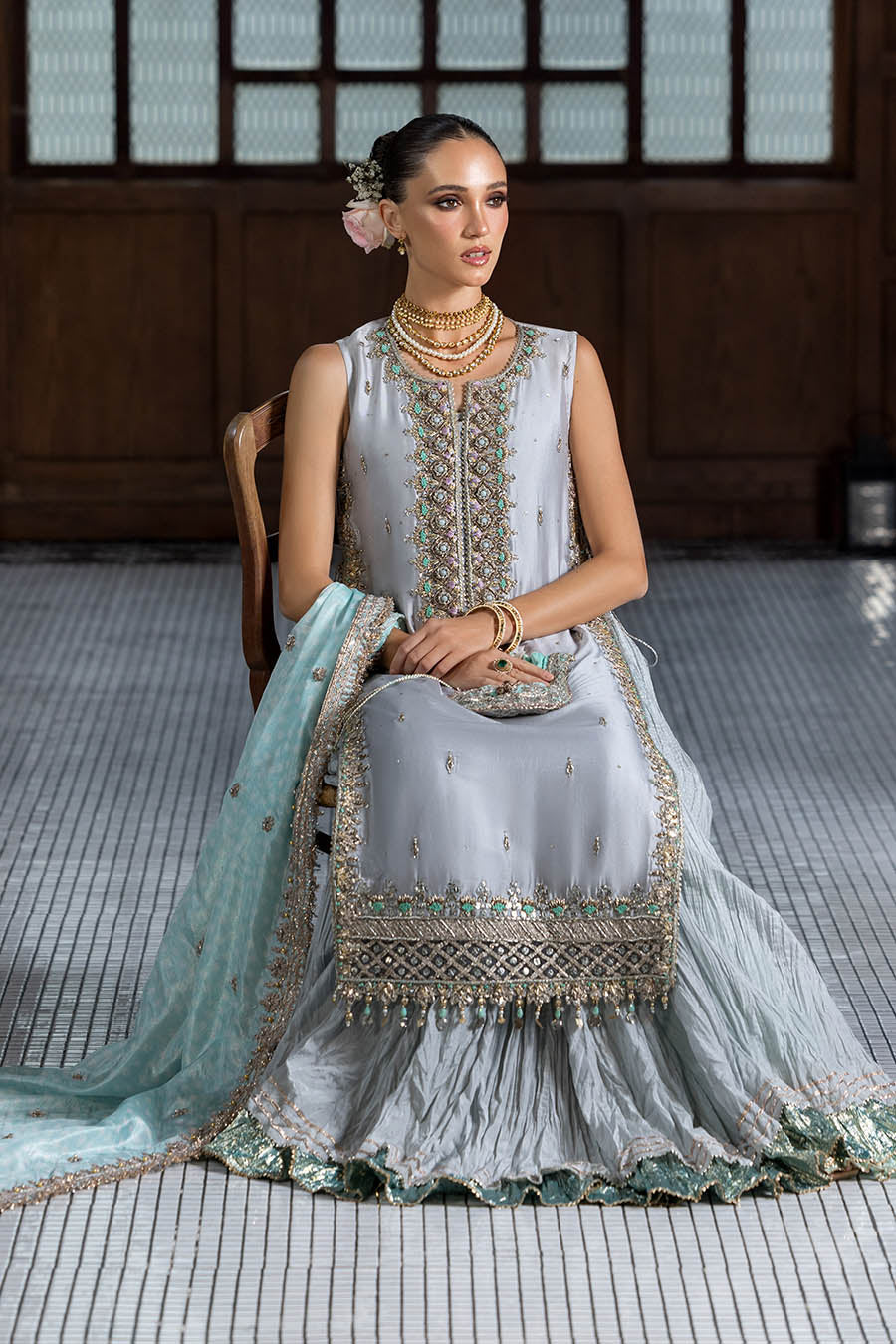 Kora Gota Zardozi Embroidered Sharara Online in Sri Lanka India Australia