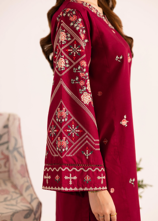 2 Piece Embroidered Lawn Kurta Set Online in Sri Lanka India Australia