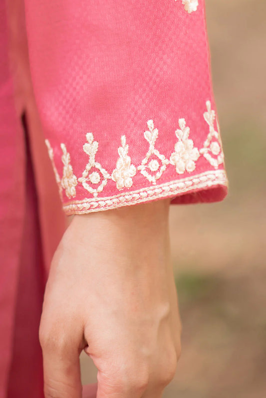 Embroidered Dobby Lawn Kurta with Pants