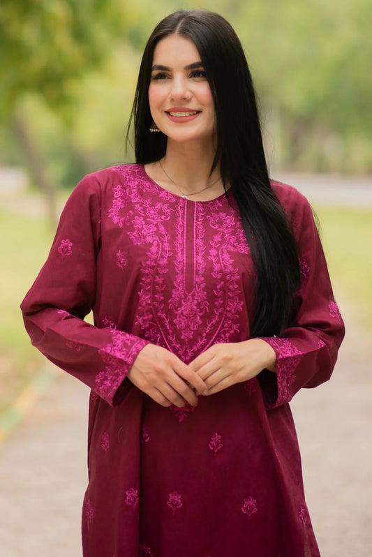 Embroidered Jacquard Lawn Kurta with Pants