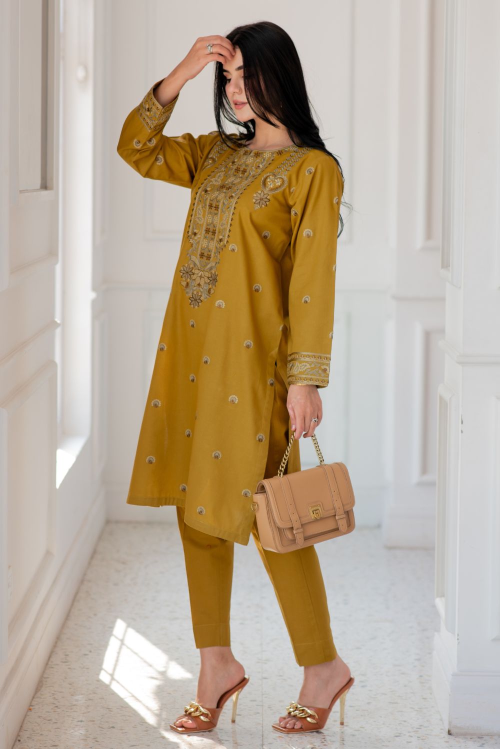 Embroidered Kurta Pant Set