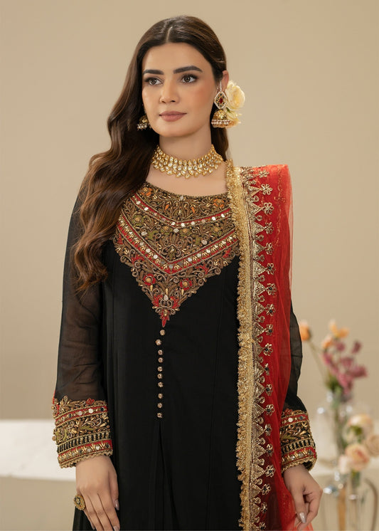 Ladies Adda Work Black Pishwas Suit Online in UK USA Canada