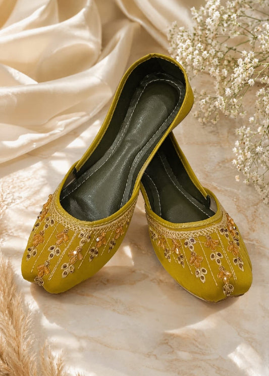 Ladies Apple Green Khussa Footwear Online in Sri Lanka India Australia