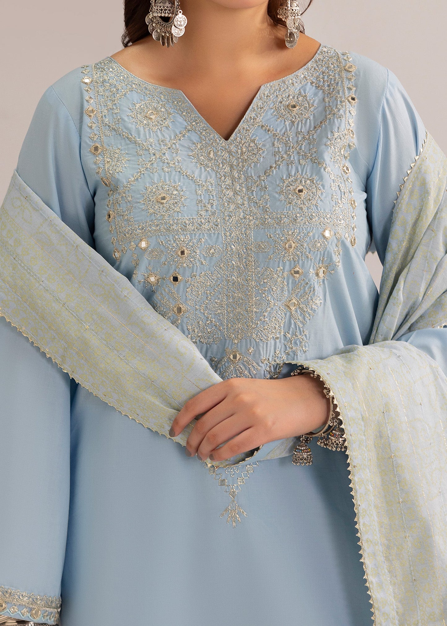 Ladies Aquamarine Straight Kurta Cotton Salwar Kameez Online in UK USA Canada