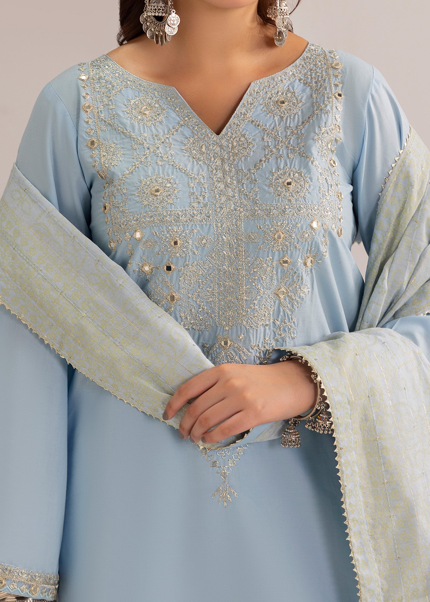 Ladies Aquamarine Straight Kurta Cotton Salwar Kameez Online in UK USA Canada