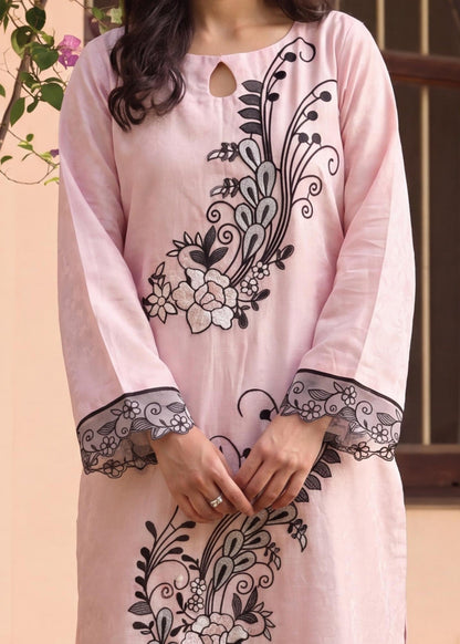 Ladies Baby Pink Embroidered Shalwar Kameez Online in UK USA Canada