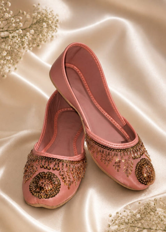 Ladies Baby Pink Khussa Shoes Online in KSA Riyadh Saudi Arabia Oman Bahrain Qatar