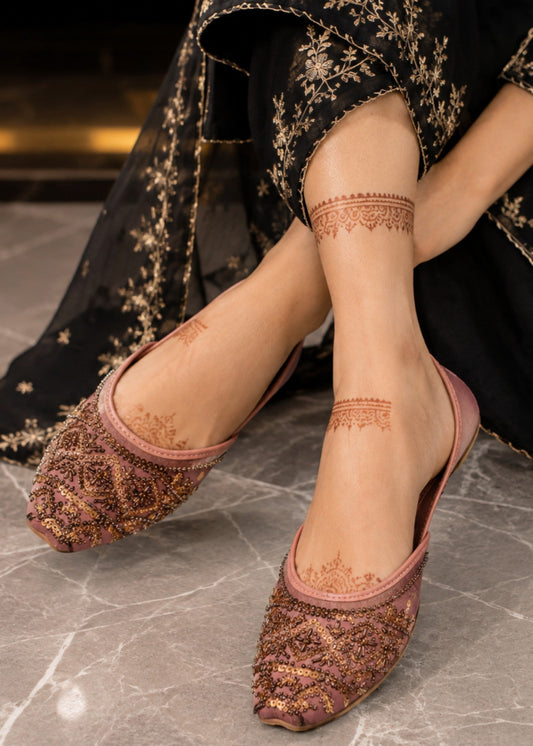 Ladies Baby Pink Khussa Shoes Online in KSA Riyadh Saudi Arabia Oman Bahrain Qatar