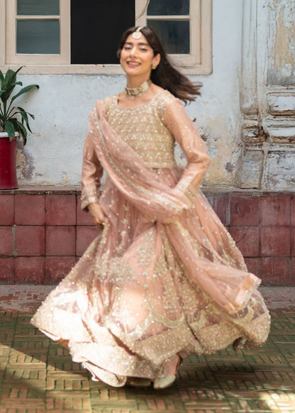 Ladies Baby Pink Net Maxi Dress Online in UK USA Canada
