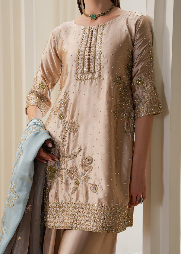Ladies Beige Embellished Wedding Wear Online in UK USA Canada