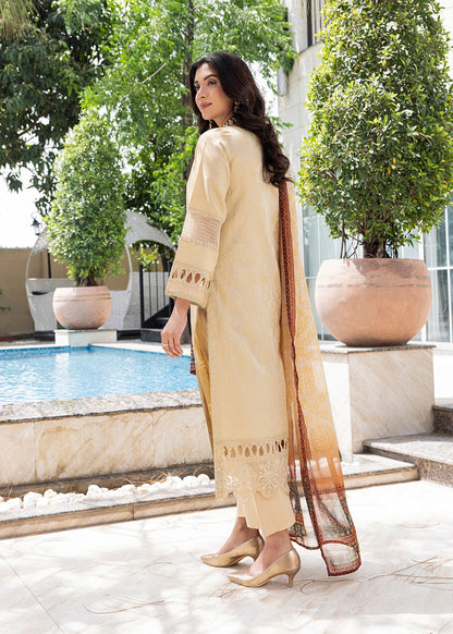 Ladies Beige Embroidered Jacquard Kurta Pajama Online in UK USA Canada