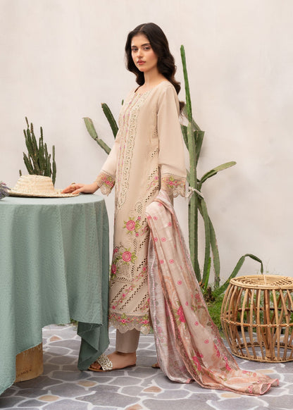 Ladies Beige Embroidered Shalwar Kameez Online in UK USA Canada