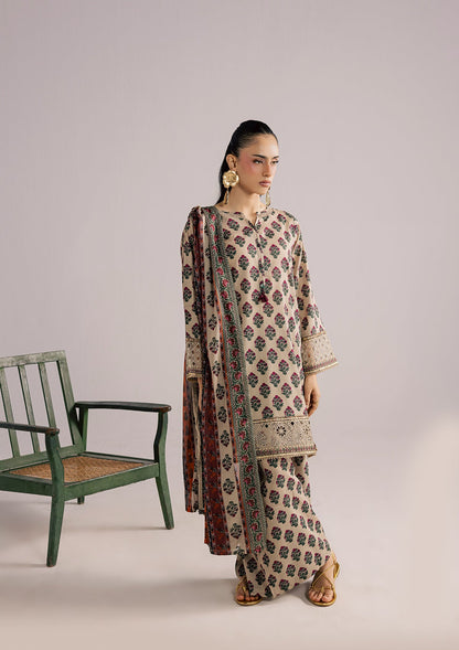 Ladies Beige Lawn Embellished Suit Online in UK USA Canada