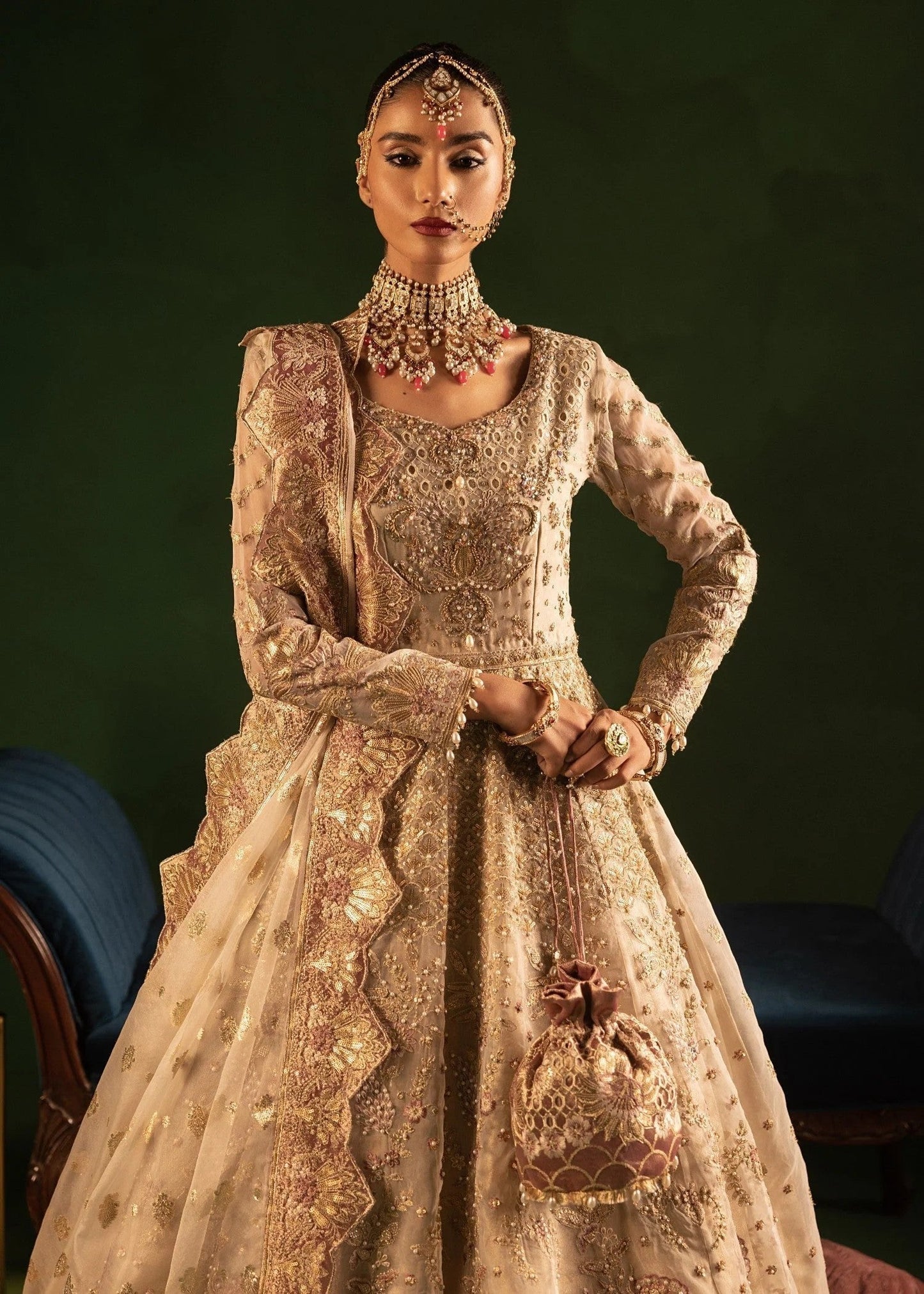 Ladies Beige Organza Shalwar Kameez Online in UK USA Canada