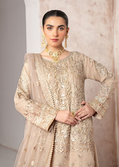 Ladies Beige Party Wear Pakistani Kurta Suit Online in KSA Riyadh Saudi Arabia Oman Bahrain Qatar