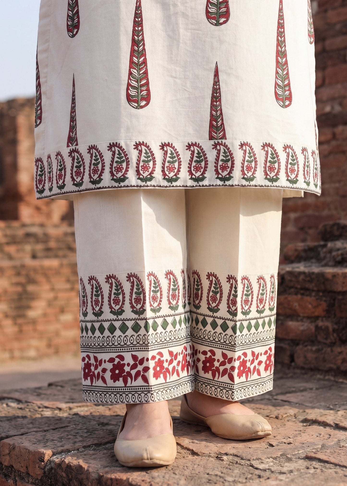 Ladies Beige Printed Lawn Suit Online in UK USA Canada