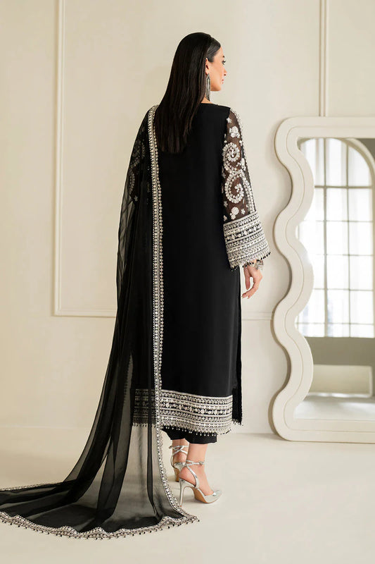 Ladies Black Chiffon Shalwar Kameez Formal Wear Online in KSA Riyadh Saudi Arabia Oman Bahrain Qatar