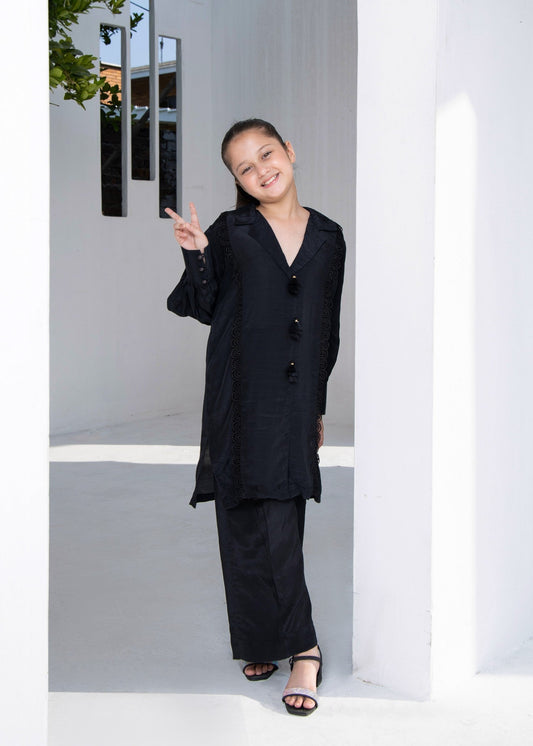 Ladies Black Embellished Kurta Pajama Online in UK USA Canada