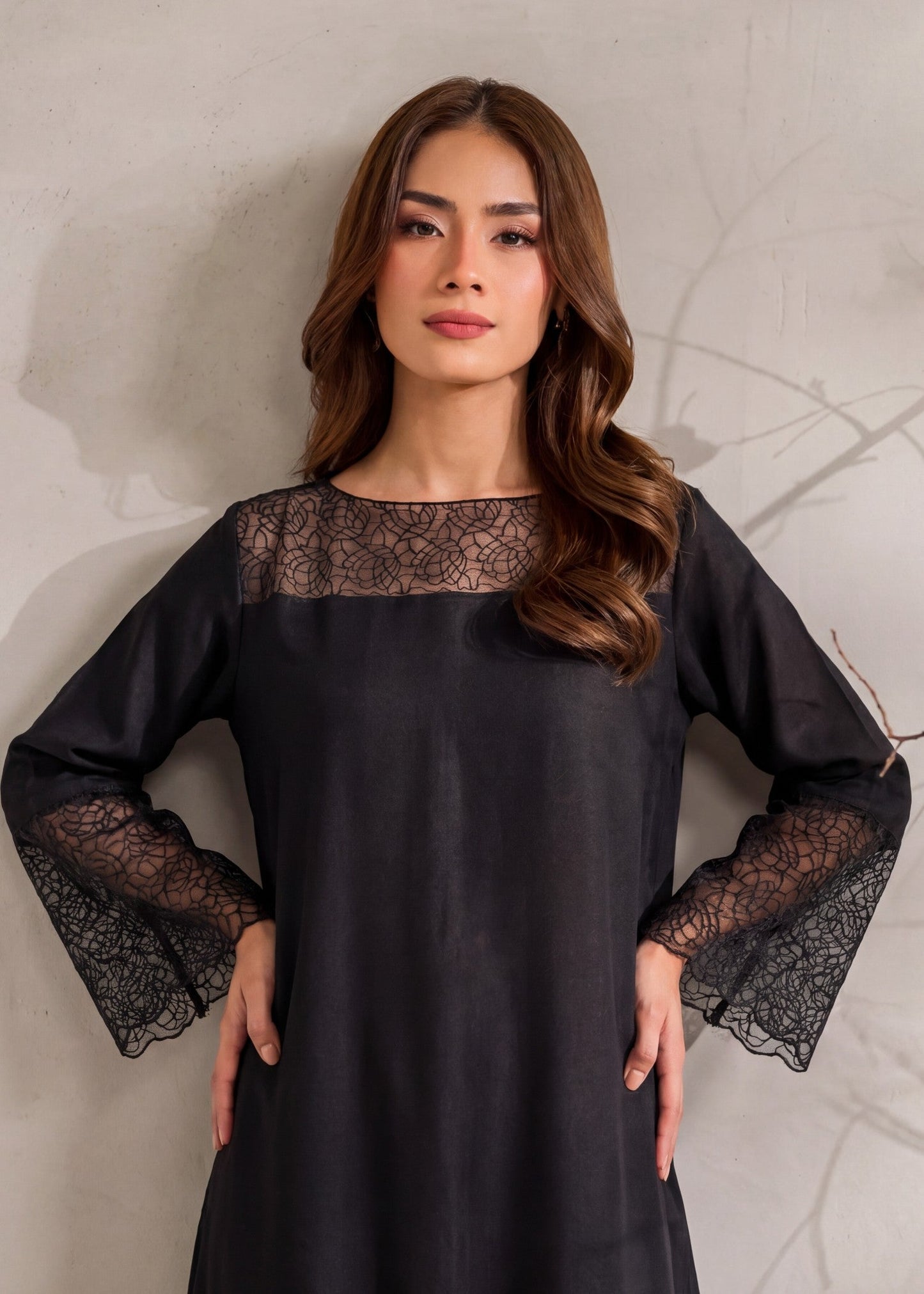 Ladies Black Embroidered Kaftan Dress Online in UK USA Canada