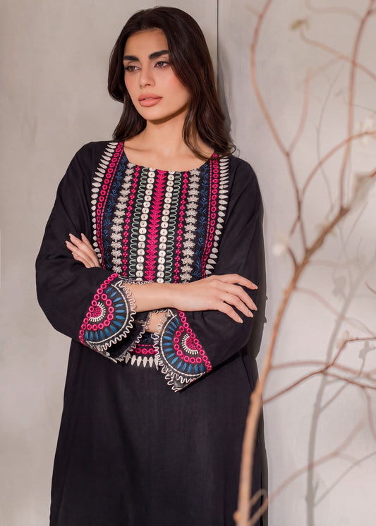 Ladies Black Embroidered Kaftan Online in UK USA Canada