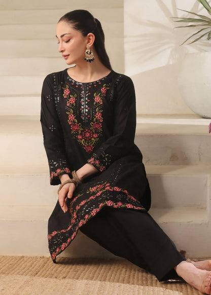 Ladies Black Embroidered Kurta Set Online in UK USA Canada