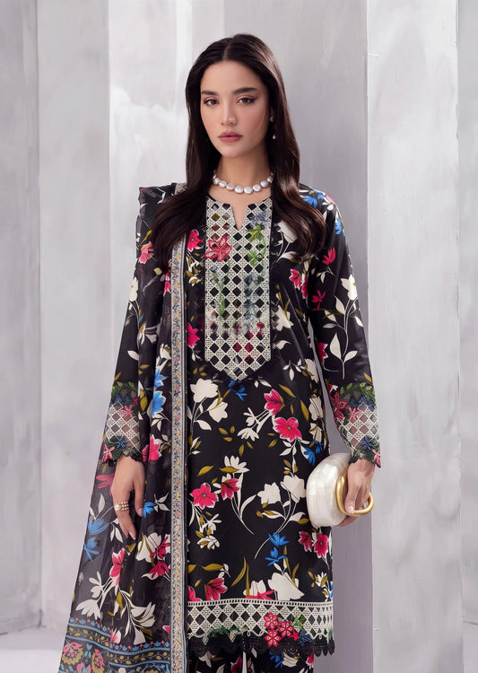 Ladies Black Embroidered Kurta Set with Dupatta Online in UK USA Canada