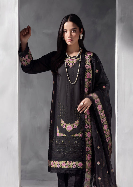 Ladies Black Embroidered Kurta Shalwar Kameez Online in KSA Riyadh Saudi Arabia Oman Bahrain Qatar