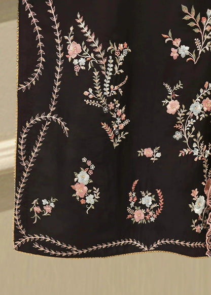 Ladies Black Embroidered Lawn Suit Online in UK USA Canada
