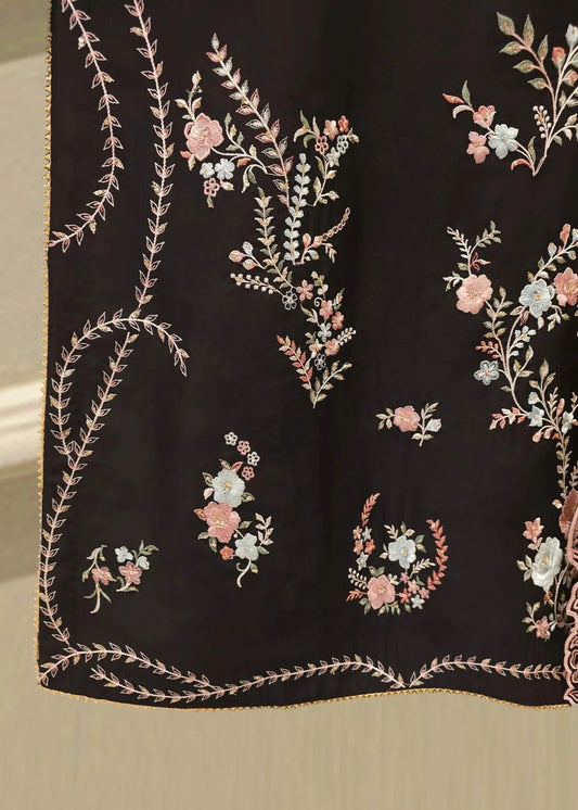 Ladies Black Embroidered Lawn Suit Online in UK USA Canada