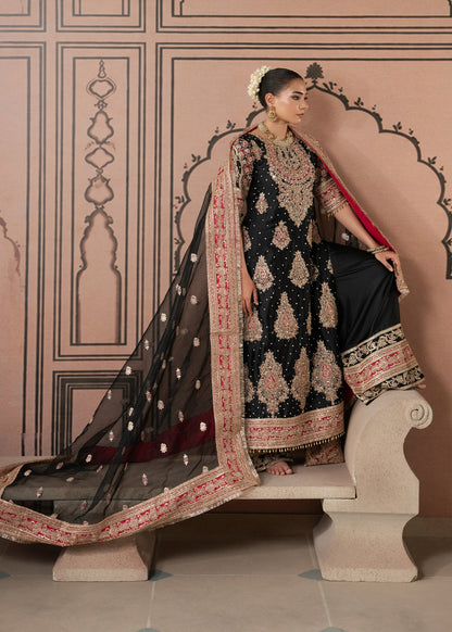 Ladies Black Embroidered Shalwar Kameez Formal Wear Online in Sri Lanka India Australia