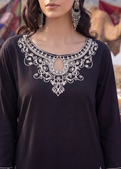 Ladies Black Embroidered Shalwar Kameez Online in UK USA Canada