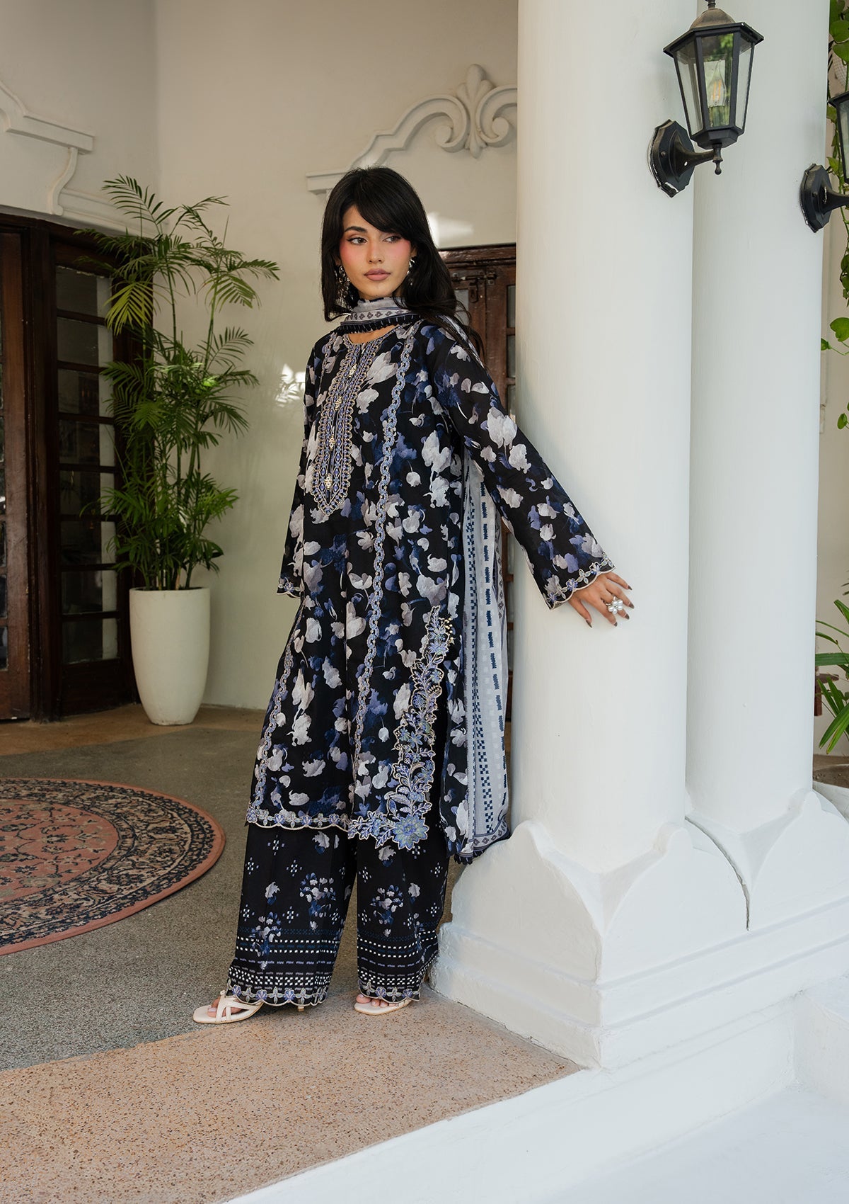 Ladies Black Embroidered Shalwar Kameez Online in UK USA Canada