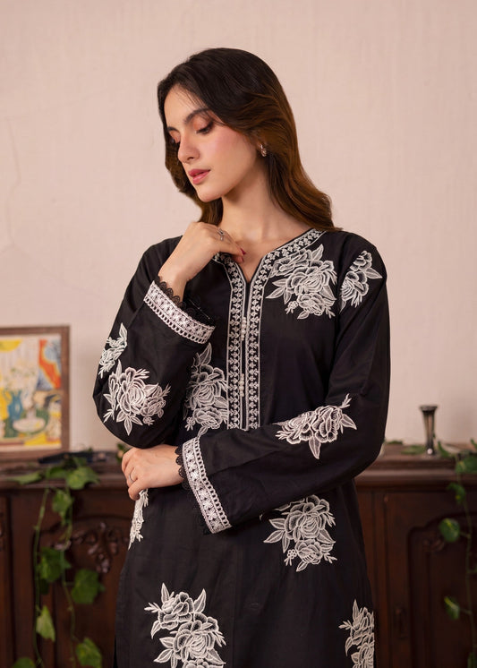 Ladies Black Embroidered Shalwar Kameez Online in UK USA Canada