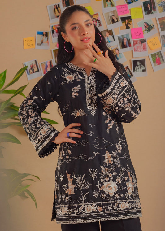 Ladies Black Embroidered Shalwar Kameez Online in UK USA Canada