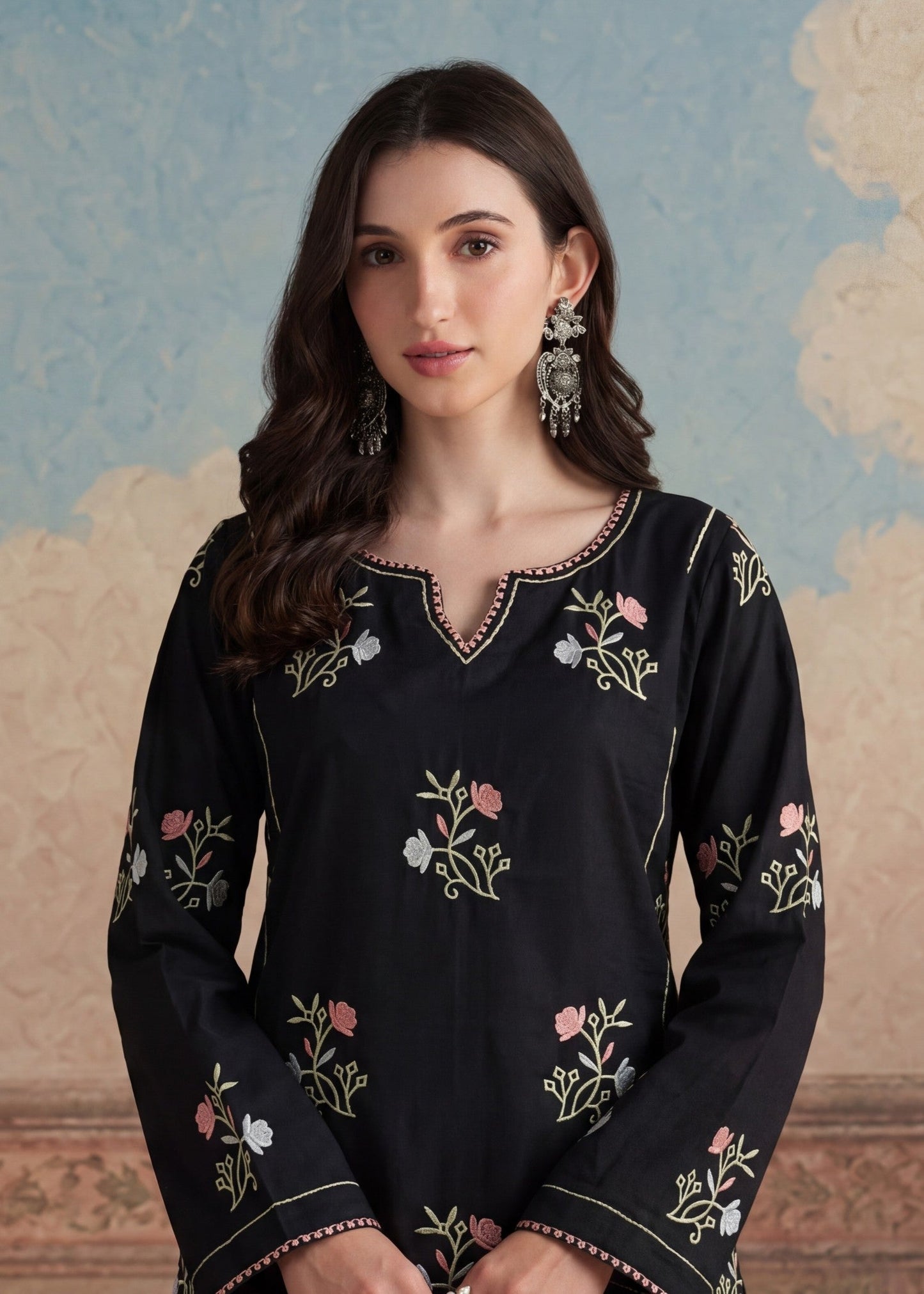 Ladies Black Embroidered Shalwar Kameez Online in UK USA Canada
