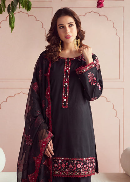 Ladies Black Embroidered Shalwar Kameez Online in UK USA Canada