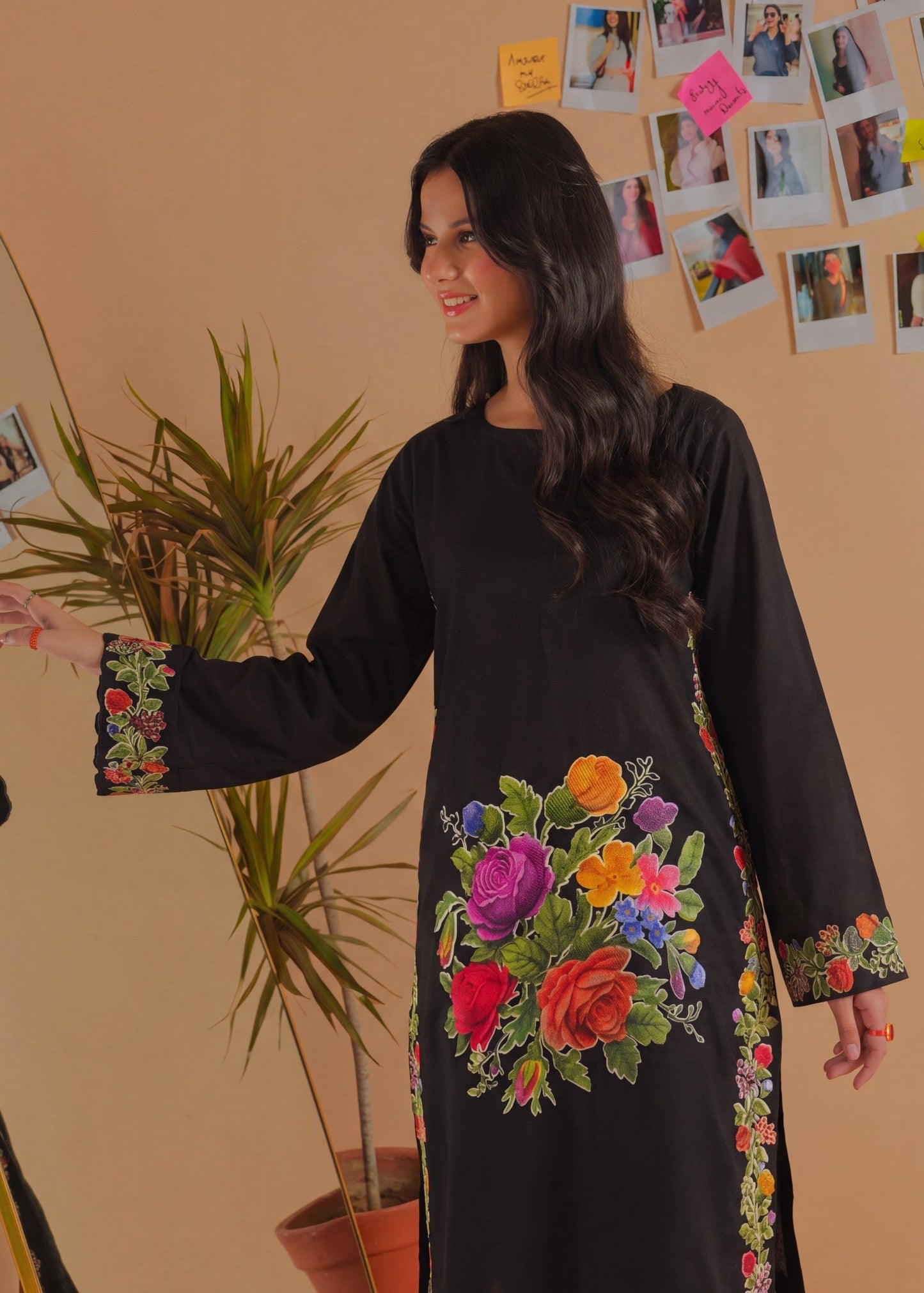 Ladies Black Embroidered Shalwar Kameez Online in UK USA Canada