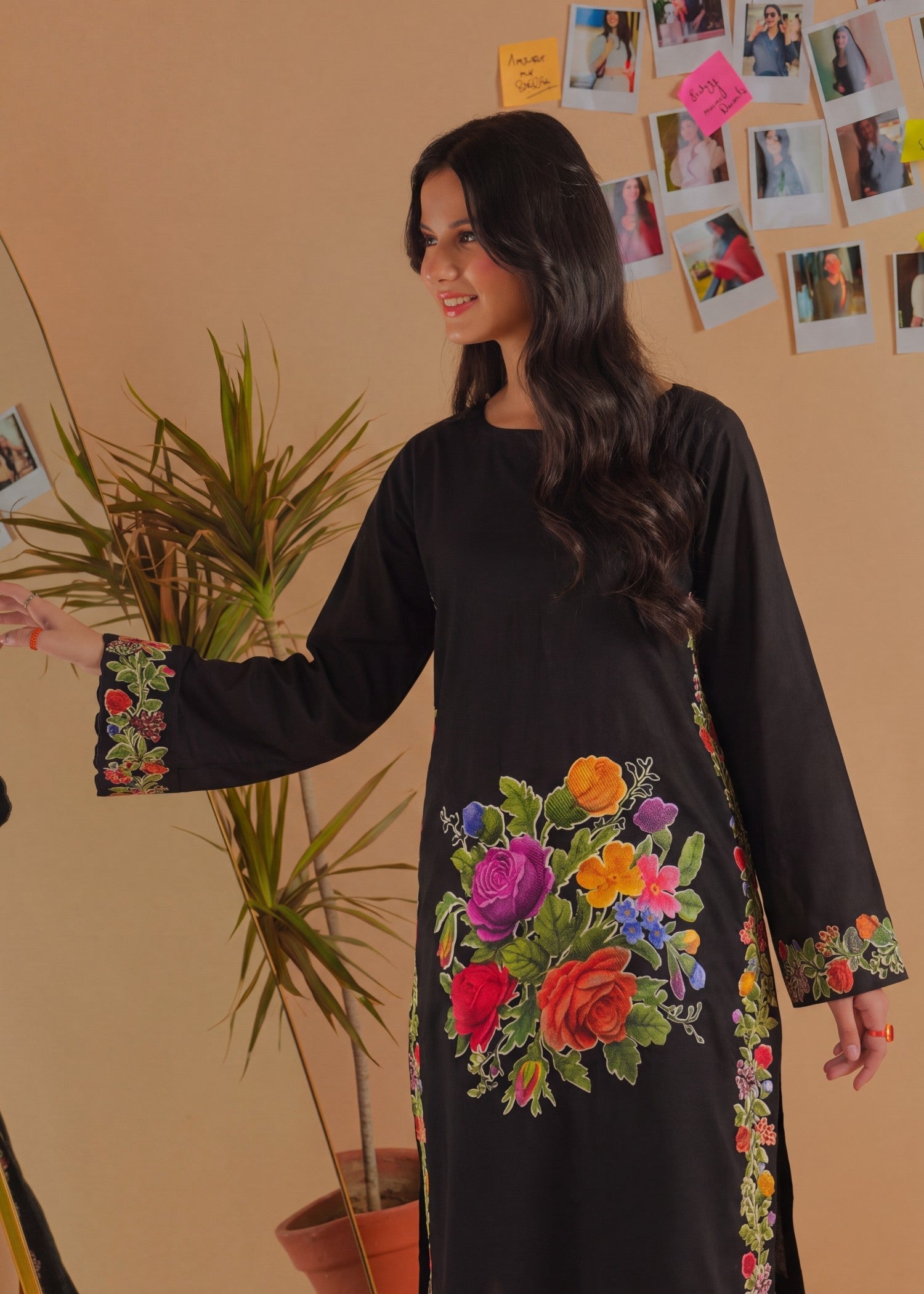 Ladies Black Embroidered Shalwar Kameez Online in UK USA Canada