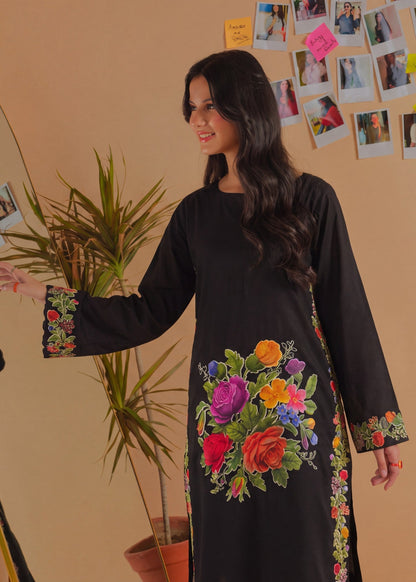 Ladies Black Embroidered Shalwar Kameez Online in UK USA Canada