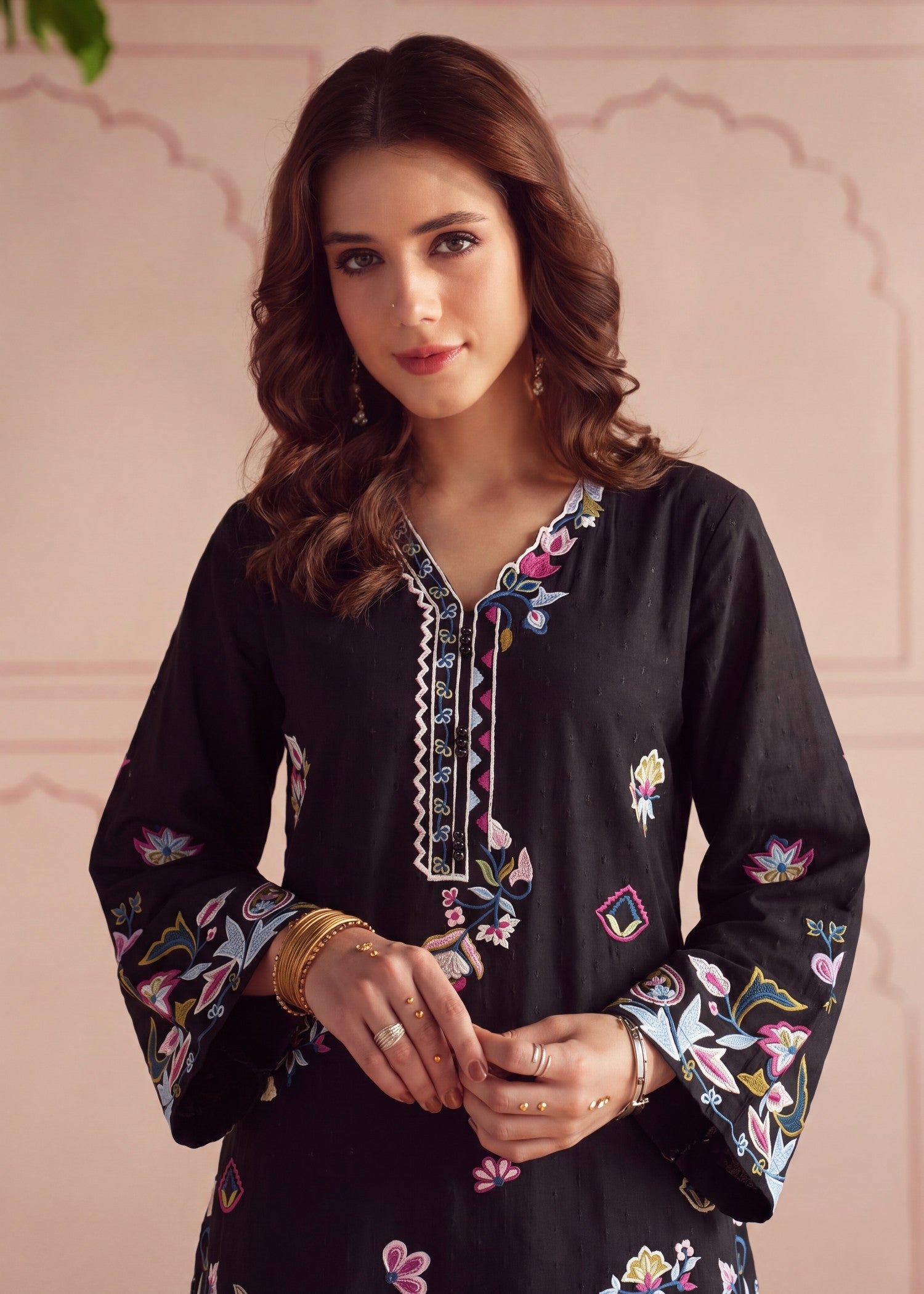 Ladies Black Embroidered Shalwar Kameez Online in UK USA Canada