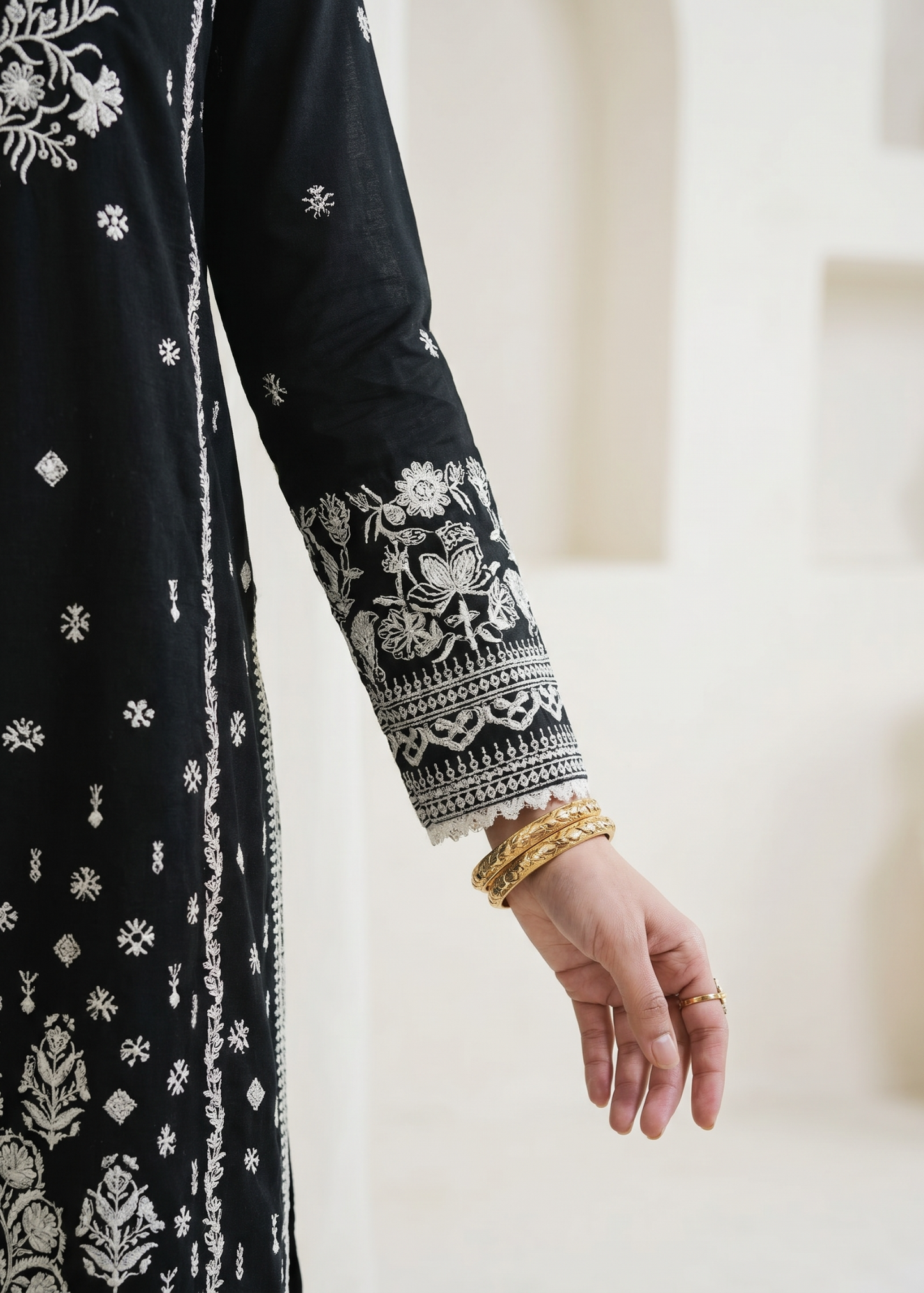 Ladies Black Embroidered Shalwar Kameez Online in UK USA Canada