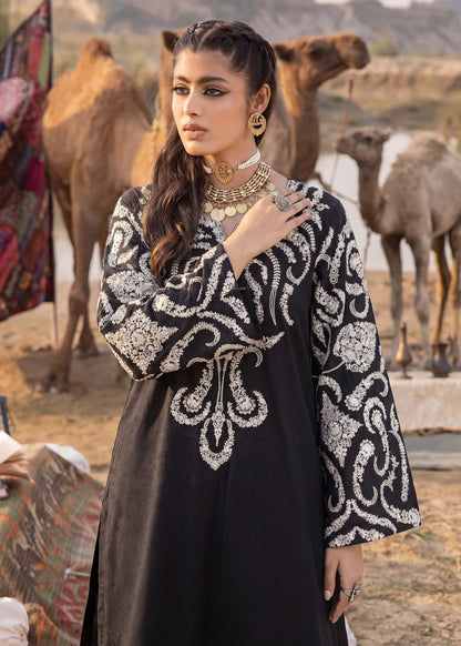Ladies Black Embroidered Straight Cut Kurta Online in UK USA Canada