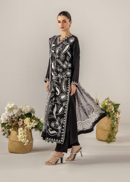 Ladies Black Embroidered Straight Kurta Suit Online in UK USA Canada
