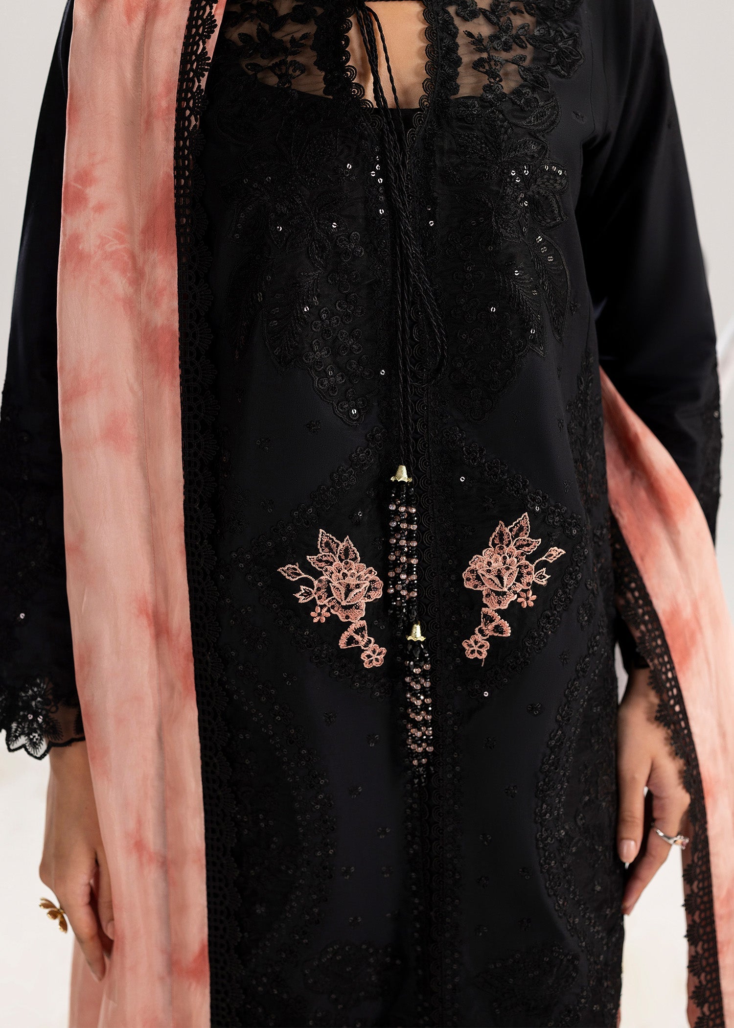 Ladies Black Embroidered Straight Kurta Suit Online in UK USA Canada
