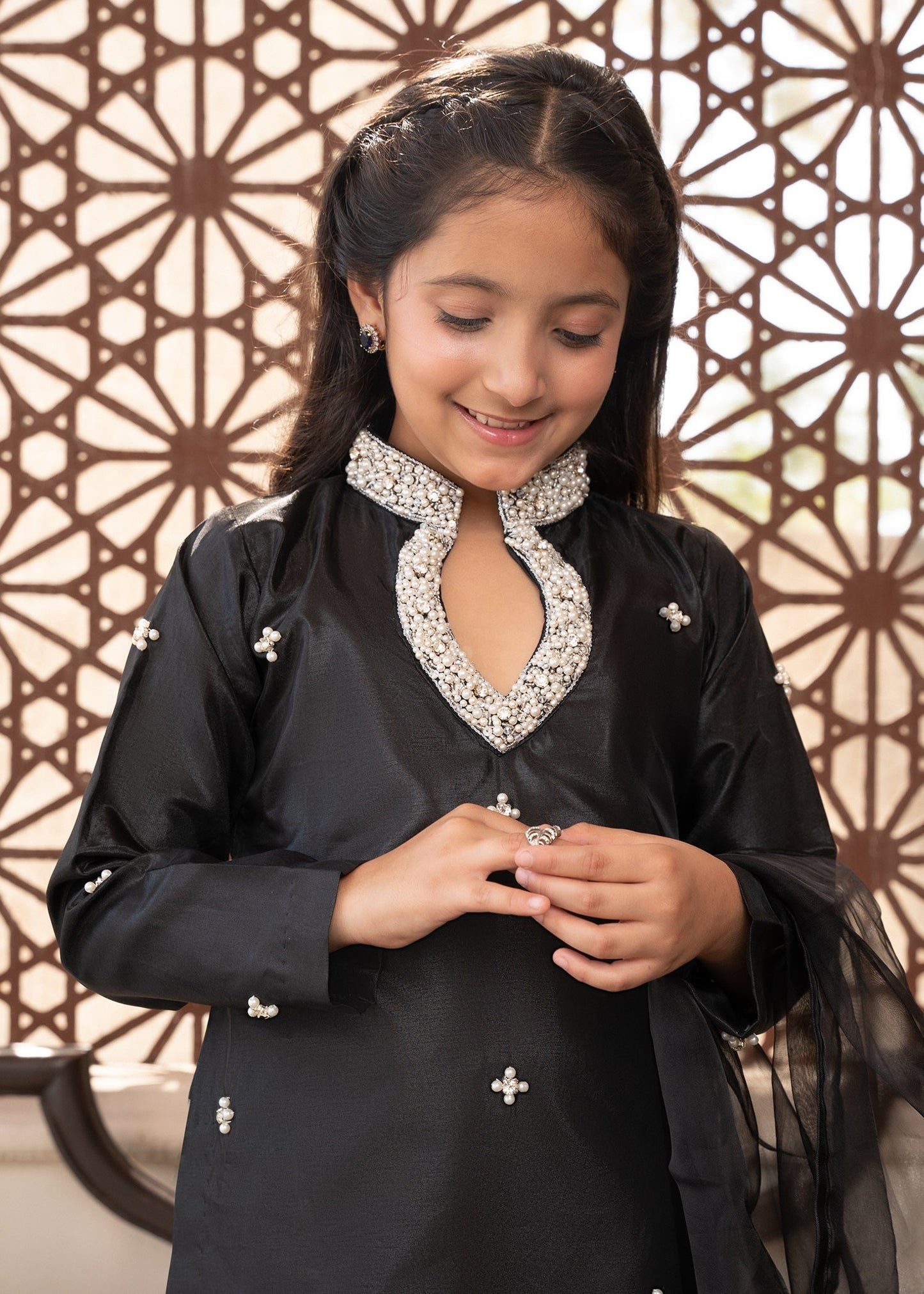 Ladies Black Kattan Silk Party Wear Suit Online in UK USA Canada