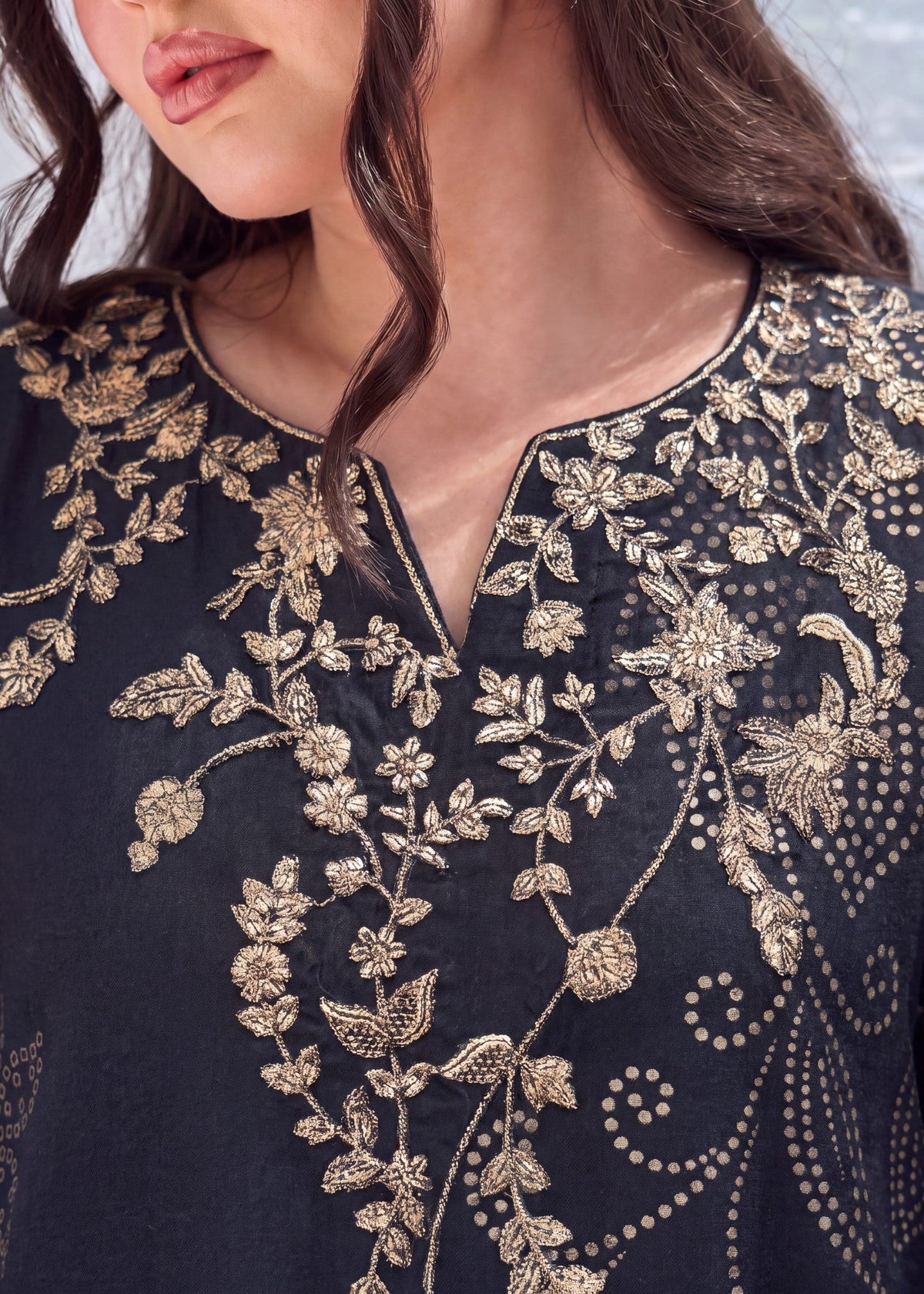 Ladies Black Patchwork Kaftan Online in UK USA Canada